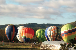気球競技スタート直前の画像