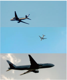 旅客機の撮影サンプル